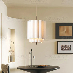 Lampe suspendue de style vintage français, design japonais Wabi Sabi en tissu, pour salon, chambre, bureau, hôtel, décoration intérieure - Product Image 3