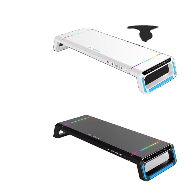 4USB Multi Keyboard Storage Space Bar Aluminum Laptop Monitor Stand for Macbook