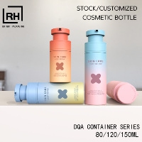 Flacon de shampoing et de nettoyant visage en PET transparent recyclé PCR 120ml/150ml, flacon de sérum, crème, lotion en plastique 80ml, ensemble d'emballages cosmétiques vides avec pompe