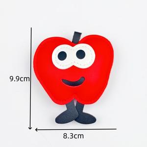 Ensemble de porte-clés mignons en forme d'émoticônes, pomme, sapin de Noël, étoile, en cuir PU, porte-clés kawaii, pendentif pour sac, cadeau de Noël pour femmes et filles - Product Image 5