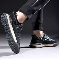 Nouvelles Chaussures de Luxe en Cuir de Vachette pour Hommes – Baskets Chunky à Lacets en Cuir Véritable de Qualité Supérieure – Meilleure Vente – Noir
