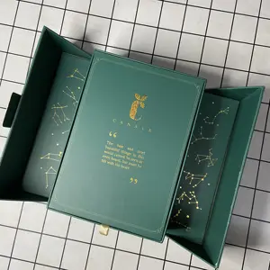 Yeni varış lüks hediye paketi fabrika fiyat lüks kutu peruk kutusu gümüş/altın folyo logosu