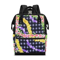 Sac à dos unisexe personnalisé Foru Fashion avec fermeture éclair, doux, personnalisable, imprimé floral tropical hawaïen, doublure en polyester, poignée supérieure