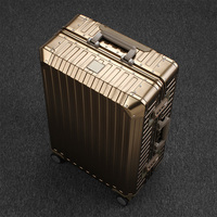 Maleta de Viaje Moderna de Aluminio, Rígida, de 20 Pulgadas, con Ruedas, para Negocios, con Doble Cierre TSA, Marco de Aluminio, Ligera