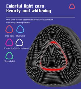 Appareil de nettoyage du visage, étanche, rechargeable, en silicone, brosse nettoyante électrique vibrante pour le visage, exfoliant - Product Image 2