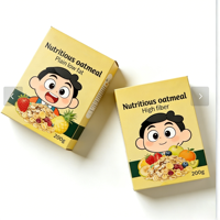 Boîtes d'emballage alimentaire en carton biodégradable pour céréales de petit-déjeuner, avec logo, vides, pour flocons d'avoine instantanés et porridge