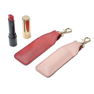 Étui de rangement portable en cuir PU pour rouge à lèvres avec porte-clés lumineux, sac organisateur de maquillage pour un seul rouge à lèvres - Product Image 1