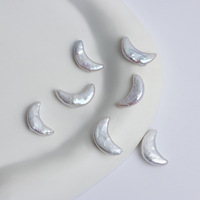 Perles de perles irrégulières en vrac naturelles en forme de lune baroque blanche à haute brillance sans trou perles de bricolage