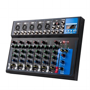 Mezcladora de Audio Estéreo con <span class=keywords><strong>Bluetooth</strong></span> y USB de 7 Canales, Tarjeta de Sonido, Controlador de <span class=keywords><strong>DJ</strong></span>, Equipo de Audio para Micrófono, Escenario y Transmisiones en Vivo - Product Image 1