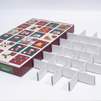 Boîte mystère à ouverture facile personnalisée pour chaussettes, calendrier de l'Avent pliable haut de gamme, boîte de compte à rebours de Noël 24 jours, emballage cadeau OEM