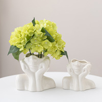 Vase en céramique artisanal moderne et minimaliste pour rangement créatif de maquillage, présentoir, décoration intérieure, table, meuble TV, arrangement floral