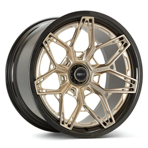 Jantes SYAC 2 pièces forgées en fibre de carbone pleine avec finition brossée 5x112 5x114.3 5x120 de 16 à 24 pouces pour voitures de sport - Product Image 1