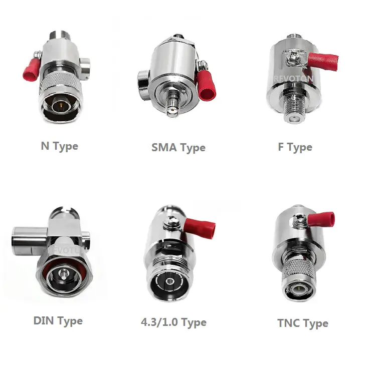 Fabriek Oem Rf Surge Afleider 0-6G N Sma Tnc F Bnc Tnc Uhf 4.3-10 Mcx Mannelijk Schot Plug Jack Bliksembeschermer