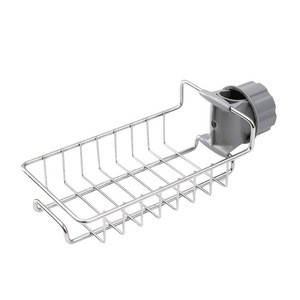 Home Organizer Adjustable Sink Faucet Storage Rack Soap Drainer <strong>Shelf</strong> <strong>Basket</strong> Bathroom Kitchen Sponge Holder - Product Image 4