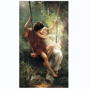 Museum Quality Hand Painted Academic Classic Artist Pierre Auguste Cot Art Famous The Swing Springtime Paintings