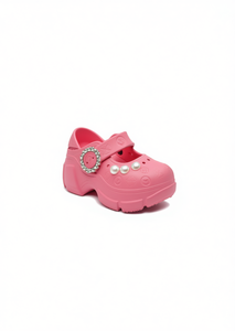 Zoccoli con perle stile Mary Jane, scarpe estive per donne e ragazze, taglia 26, tomaia in plastica morbida e leggera, intersuola in EVA - Product Image 1
