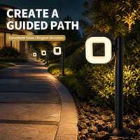 Lampes LED d'extérieur étanches IP65 à lumière douce 40/60/80cm, lanterne de poteau en aluminium pivotante en forme de cube pour place publique