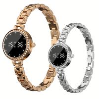 Bracelet intelligent L6 pour femme avec cadran en strass, moniteur de fréquence cardiaque, d'oxygène sanguin et de sommeil, étanche IP67, chaîne métallique, podomètre de fitness, télécommande