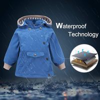 Frühling Herbst Neue Kinder-Windjacke Jungen Mädchen Outdoor Winddichte Regenfeste Jacke Kinder Abnehmbare Kapuze Jacke Langer Freizeit-Reißverschluss