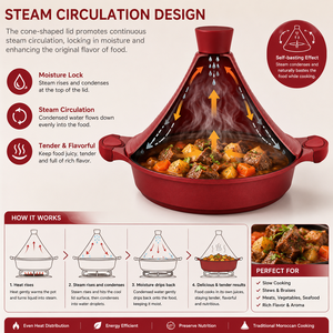 Pentola Tajine in Alluminio Pressofuso <span class=keywords><strong>Antiaderente</strong></span> con Coperchio, Stile Marocchino, Vendita all'Ingrosso - Product Image 4
