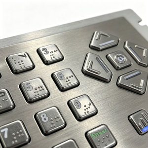 Clavier <span class=keywords><strong>de</strong></span> navigation audio conforme ADA DDA, clavier en acier inoxydable avec prise casque pour ATM et kiosque AKB20 - Product Image 2