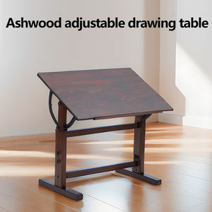 Tavolo da <span class=keywords><strong>Disegno</strong></span> Regolabile in Altezza in Legno Massello Colore <span class=keywords><strong>Noce</strong></span> Nero Huixishi HXS-HTZ 60x90x93cm 11.3kg per Pittura a Diverse Angolazioni - Product Image 2