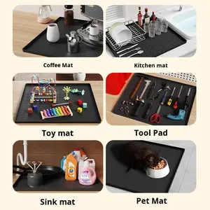 Vente chaude, protection supérieure pour lave-linge et sèche-linge en silicone lavable, tapis de protection anti-poussière en silicone antidérapant - Product Image 4