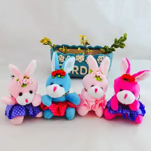 Мультяшный плюшевый милый кролик кукла с розой юбка Кролик Мобильный телефон брелок сумка Подвеска мягкая заяц игрушки подарок на день рождения