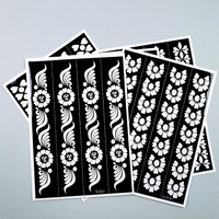 Meilleurs autocollants de tatouage temporaire simples, motifs uniques de henné Mehndi pour mariée, pour les mains et les pieds, pour l'art corporel et les pochoirs aérographe
