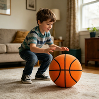 Ballon de basketball silencieux en mousse PU Elite, revêtement en tissu haute densité, tailles 3/5/7, rebond doux, faible bruit, pour entraînement en intérieur, écologique, universel
