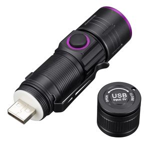 Zoom 395 lampe de poche UV USB Rechargeable lumière ultraviolette minerai argent Pet tache d'urine Tinea minerai détecteur Fluorescenr lampe - Product Image 2