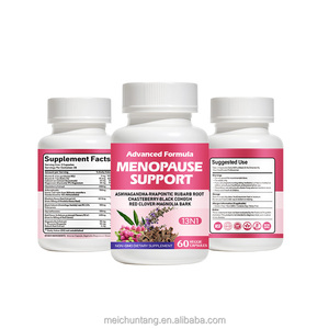 Cápsulas de Trébol Rojo para la Menopausia en Adultos con Ashwagandha, Raíz de Cohosh Negra, Isoflavonas de Soya y Vitamina <span class=keywords><strong>B</strong></span> para el Apoyo del Equilibrio Hormonal - Product Image 3