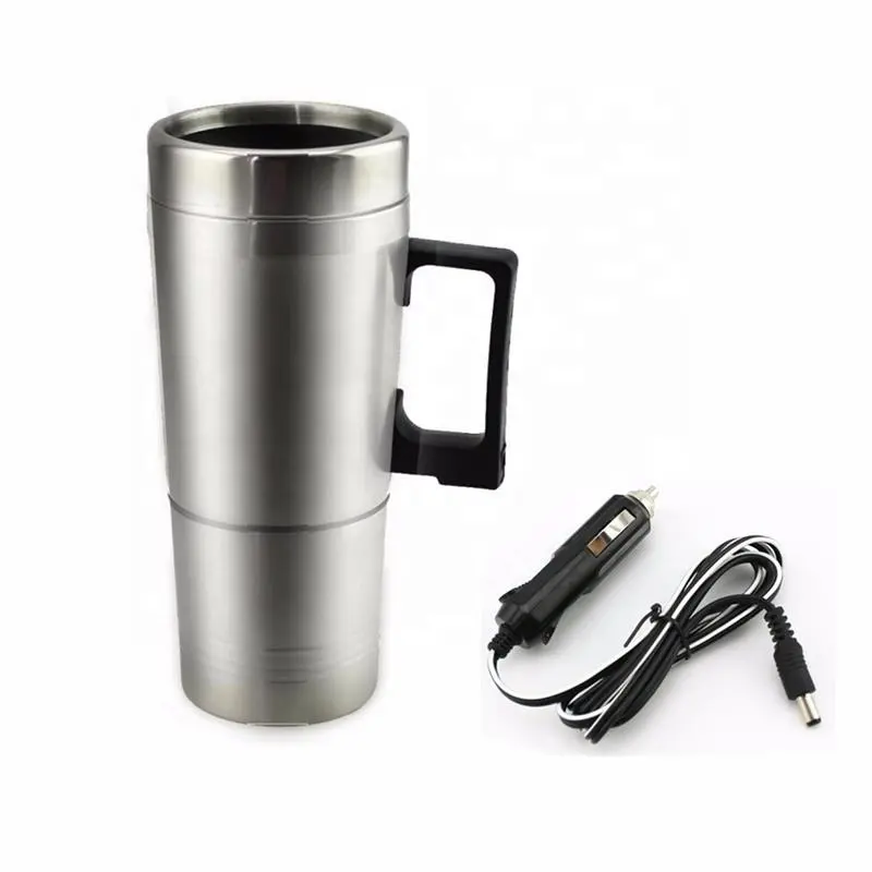 12V aço inoxidável carro aquecimento copo leite água chá café garrafa aquecedor aquecida viagem caneca