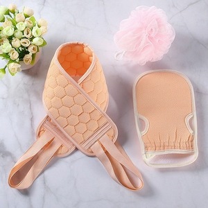 New 3pcs Skin Clean <b>Bath</b> <b>Towel</b> <b>Set</b> Exfoliating <b>Bath</b> Tool Scrub <b>Bath</b> Back Belt and Soft Shower Ball Scrubber Glove <b>Set</b> - Product Image 6