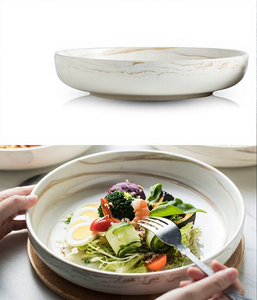 Adiba Home Decor Refine Stone Supply - Plato para Arroz de Mármol Natural Personalizado, Tazón de Mármol Blanco Acanalado, Desechable, Moderno y de Lujo - Product Image 2