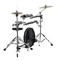 Batterie de percussions portable 5 pièces pour extérieur, facile à transporter, avec 3 cymbales et peaux de batterie transparentes à double couches