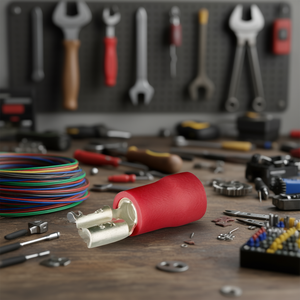 Terminales Planos Aislados Hembra, 100 Unidades Cada Uno, Rojos, 6-10 AWG - Product Image 3