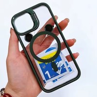 Coque transparente antichoc avec support métallique et protection d'objectif en verre trempé pour iPhone 18 16 Pro Max