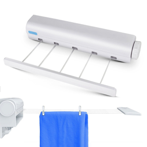 Séchoir à <span class=keywords><strong>linge</strong></span> mural rétractable 4/5 fils, pour intérieur et extérieur, <span class=keywords><strong>corde</strong></span> à <span class=keywords><strong>linge</strong></span> - Product Image 1