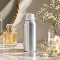 Bouteille d'huile essentielle en aluminium poli de 250 ml, bouchon blanc, protection UV, double joint, portable, OEM B2B