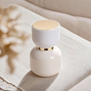 Flacons cylindriques en verre pour cosmétiques, en stock, type pression, vides, pour lotion et sérum, blancs, avec distributeur - Product Image 3