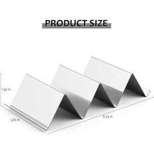 Wholesale Wavy-shaped 4 Pack Stainless Steel Taco Holder <b>Stand</b> Set of 4 Tray Style - Product Image 2