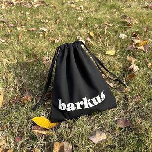 Custom Personalized <b>Black</b> Color Cotton Drawstring Bag Eco Drawstring Gift Bag With Double <b>Strings</b> - Product Image 1