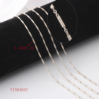 Chaîne à maillons et à barres personnalisée Chaîne câblée en argent sterling 925 avec barre tubulaire à motifs pour collier, bracelet et bijoux à bricoler soi-même