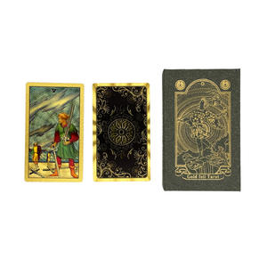 50+ SKU Jeu de cartes de tarot dorées à l'or fin, style Waite, impression couleur, PVC imperméable - Product Image 4
