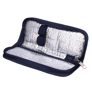 Portable Insulin Pen Cooler Bag Waterproof Oxford Cloth Double Zipper Design Diabetic Insulin Aluminum Foil Drugs Freezer - Product Image 2