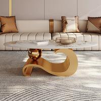 Table basse en dalle de pierre écologique durable de luxe pour salon, design minimaliste moderne, meubles pour la maison
