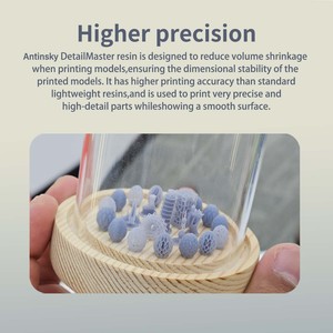 Résine Antinsky Detail Master 1 kg, résine photopolymère 3D haute précision pour imprimante DLP LCD 405 nm, faible rétrécissement, plastique pour 3D - Product Image 2