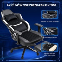 Chaise de jeu Zero Gravity avec dossier inclinable, haut-parleurs, LED RVB, massage, accoudoirs 2D réglables, base certifiée
