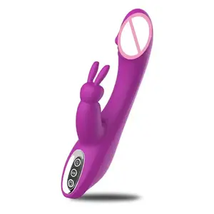 USB充電式女性のセックスおもちゃ回転現実的なディルド波ウサギリリーバイブレーターXxx女性のウサギの形セックスバイブレーター - Product Image 2
